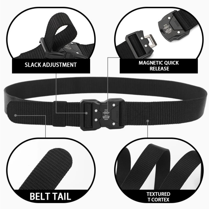1pcs Versatile Men's Tactical Belts - Durable, Adjustable Design - for Outdoor Hunting & Sports Enthusiasts Men Belt