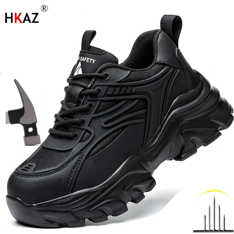 Women Safety Shoes For Work Safety Boots Breathable Steel Toe Puncture Proof Sport Work Sneakers Construction Tactical Boots