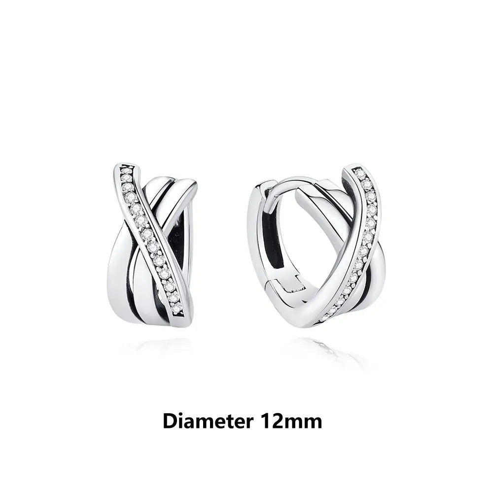 Original 925 Sterling Silver Earrings 2026 Stud Hoop Crystal Earings For Women Rose Gold Crown Heart Infinity Bee Earing...