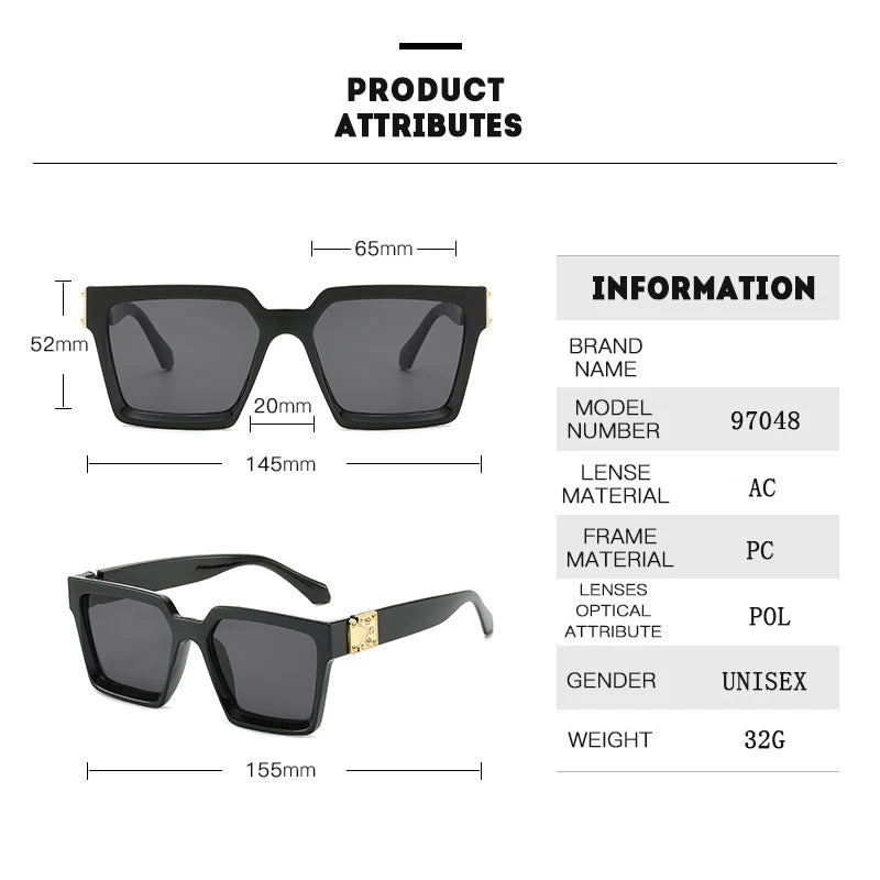 Square Sunglasses Men Luxury Brand Designer Men Eyeglasses Luxury Retro High Quality UV400 Gafas De Sol Hombre | Kimlud...