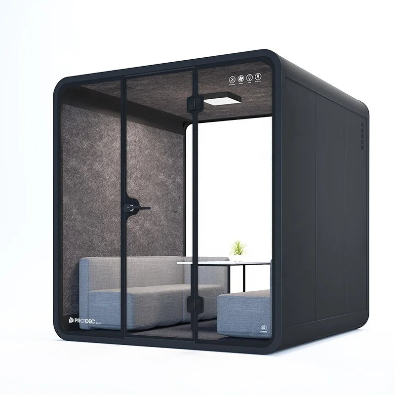 Meeting Pod Soundproof Acoustic Booth for 2 4 People Team Collaboration Huddle Space Open Office Customized Hot Sale