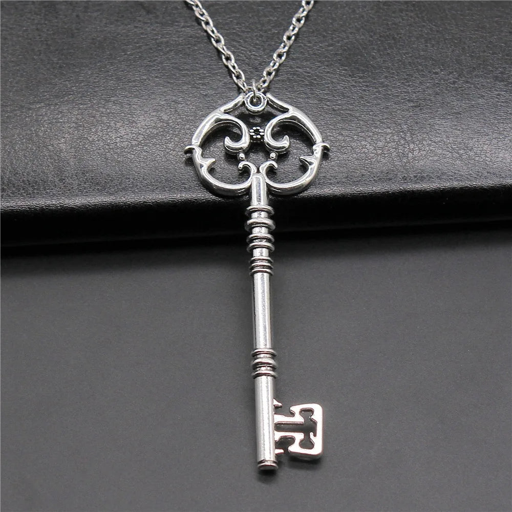 Fashion Vintage 2 Colors 82x31mm Big Key Pendant Necklace For Women Men Long Chain Necklace Jewelry Accessories | Kimlud...