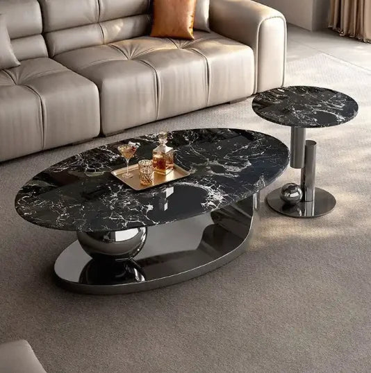 Luxury Furniture Nordic Style Gold Coffee And End Table Set Solid Wood Modern Design For Household Living Room | Kimlud...