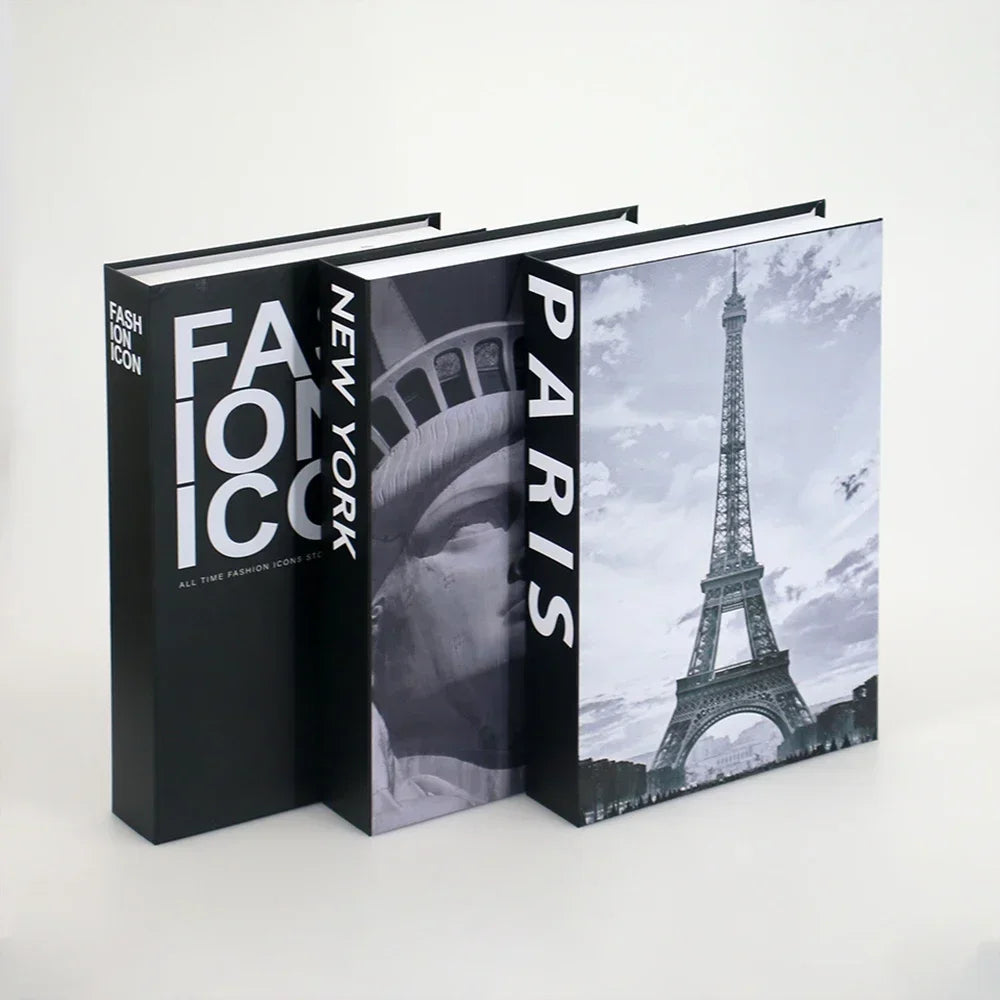 3Pcs Foldable Fashion Fake Books Living Room Decoration Designer Books Coffee Table Ornaments Club Hotel Room Villa Prop Books