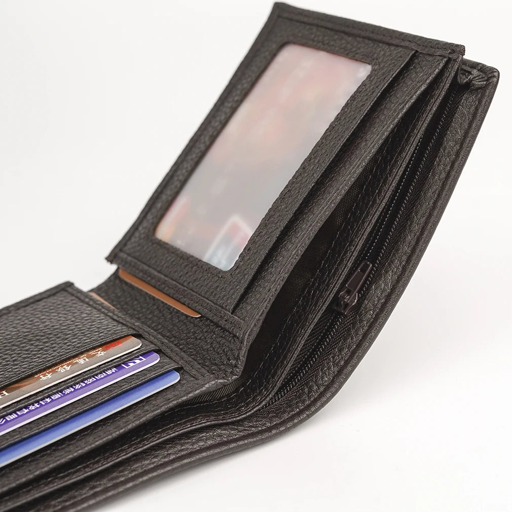 Cow Leather Men Wallets with Coin Pocket Vintage Male Purse Blocking Genuine Leather Men Wallet with Card Holders