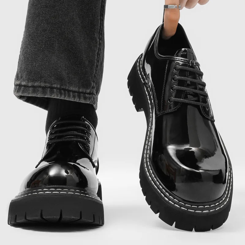 High Quality Business Dress Casual Men Shoes British Platform Derby Shoes for Men Superior Luxury Designer Wedding Leather Shoes
