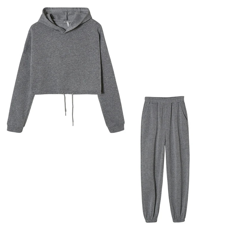 Fashion Trend Women's Wear, Long-sleeved Sports Casual Suit Waist Two-piece Set - Kimlud