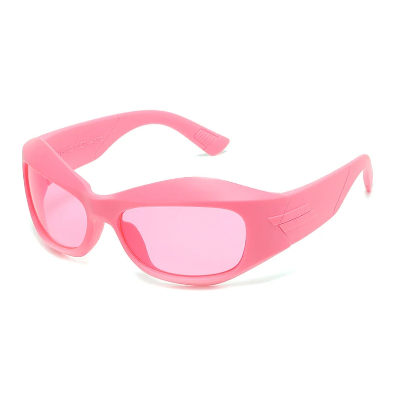 Steampunk Style Y2K cycling Sunglasses Women Men Trendy Ins Curved Shaped Glasses Personalized Technology Sports Sun...