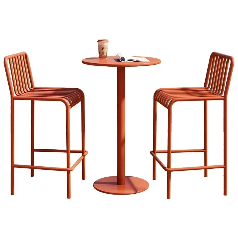Iron Modern High Chairs Lounge Outdoor Garden Patio Reception Unique Relaxing Bar Stools Fashion Taburetes De Bar Bar...