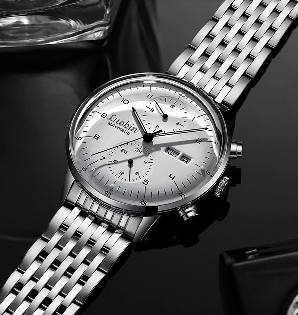 Mens Fashion Mechanical Watches Business Automatic Wristwatch Stainless Steel Luminous Designer Clock Reojes De Hombre...