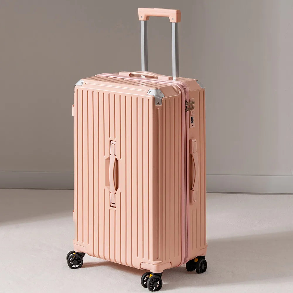 30/32-inch Large Size Luggage Multifunctional Cup Holder and Mobile Phone Holder Aluminium Framed Travel Suitcases Trip Cabin - Kimlud