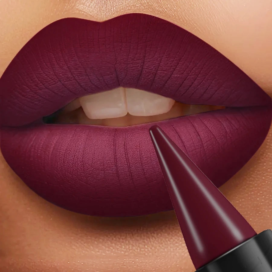 15-colors sexy red lipstick pen waterproof matte contour tint lipstick long lasting lip glaze brown lipliner pencil lip makeup