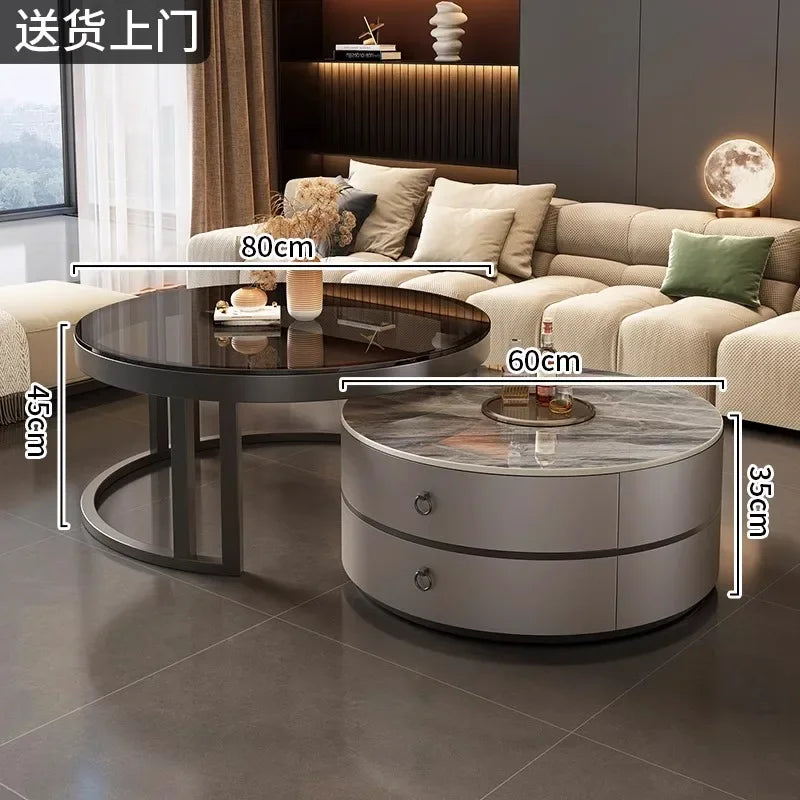 Glam Nordic Coffee Tables Round Simple Luxury Metal Coffee Tables Design Modern Muebles Para El Hogar Living Room Furniture - Kimlud