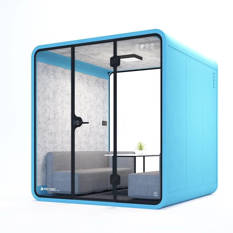 Meeting Pod Soundproof Acoustic Booth for 2 4 People Team Collaboration Huddle Space Open Office Customized Hot Sale