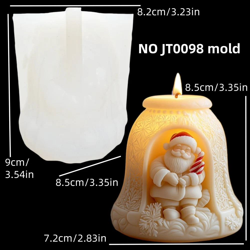 2025 Christmas House Fragrance Candle Silicone Mold Santa Claus Santa Claus Knocking On Door Giving Gifts Resin Plaster Molds