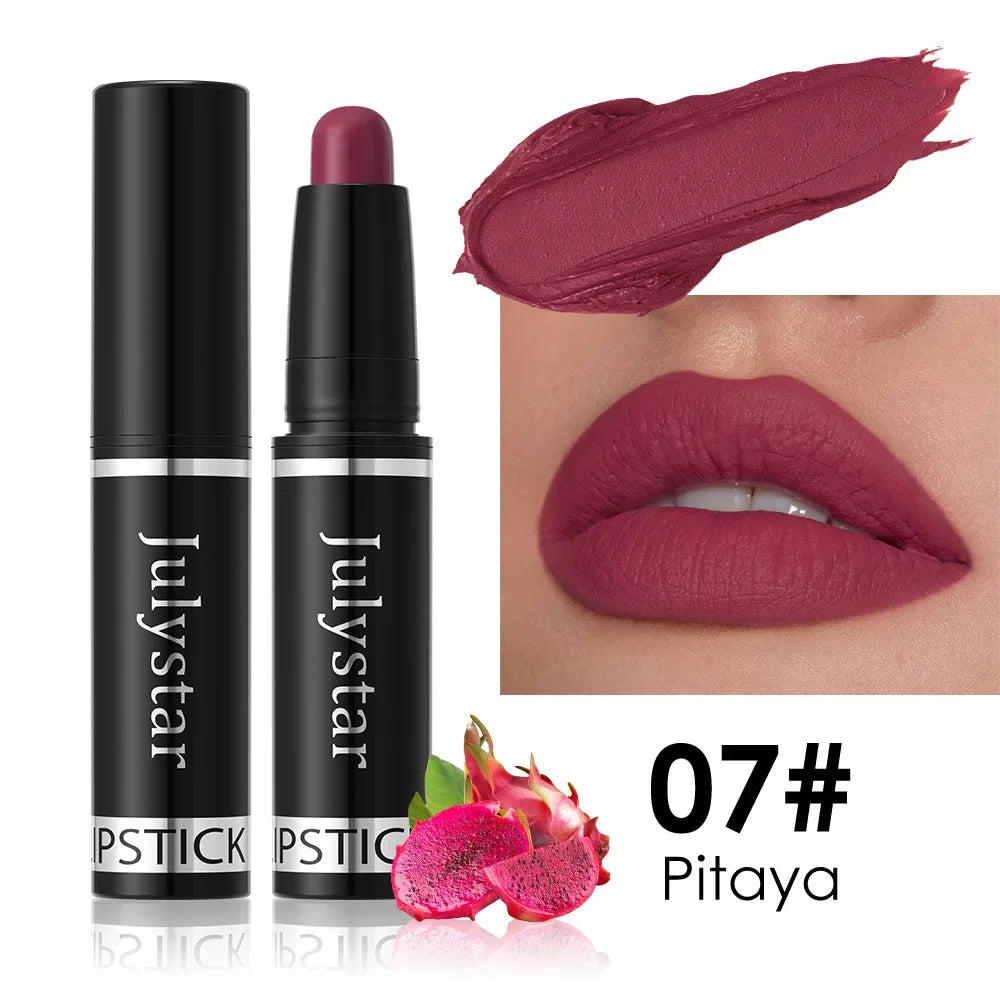 10 Color Nude Brown Matte Lipstick Pen Waterproof Lasting Non-Stick Cup Velvet Fruit Lipstick Lip Tint Pencil Makeup Lip...