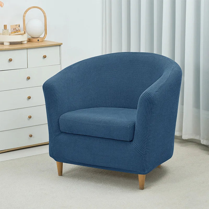 2pcs/set Jacquard Stretch Club Armchair Slipcover 1pc Barrel Tub Sofa Cover + 1pc Polar Fleece Couch Cover Furniture...