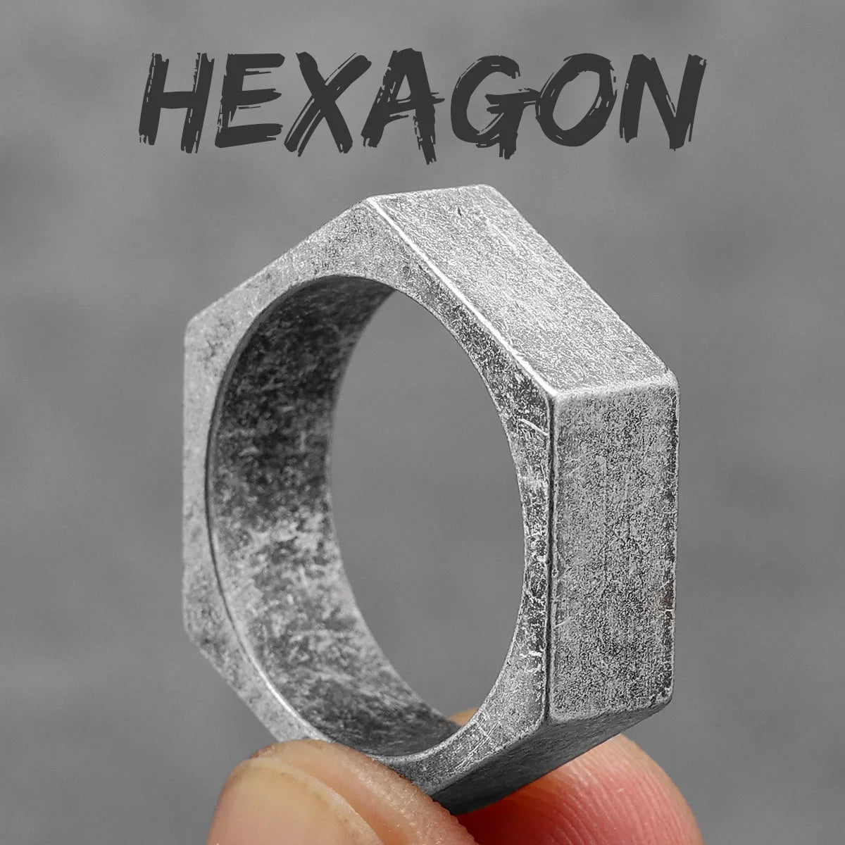 Simple Glossy Hexagon Stainless Steel Men Rings Punk New In For Male Women Fashion Jewelry Creativity Gift Wholesale Dropshiping