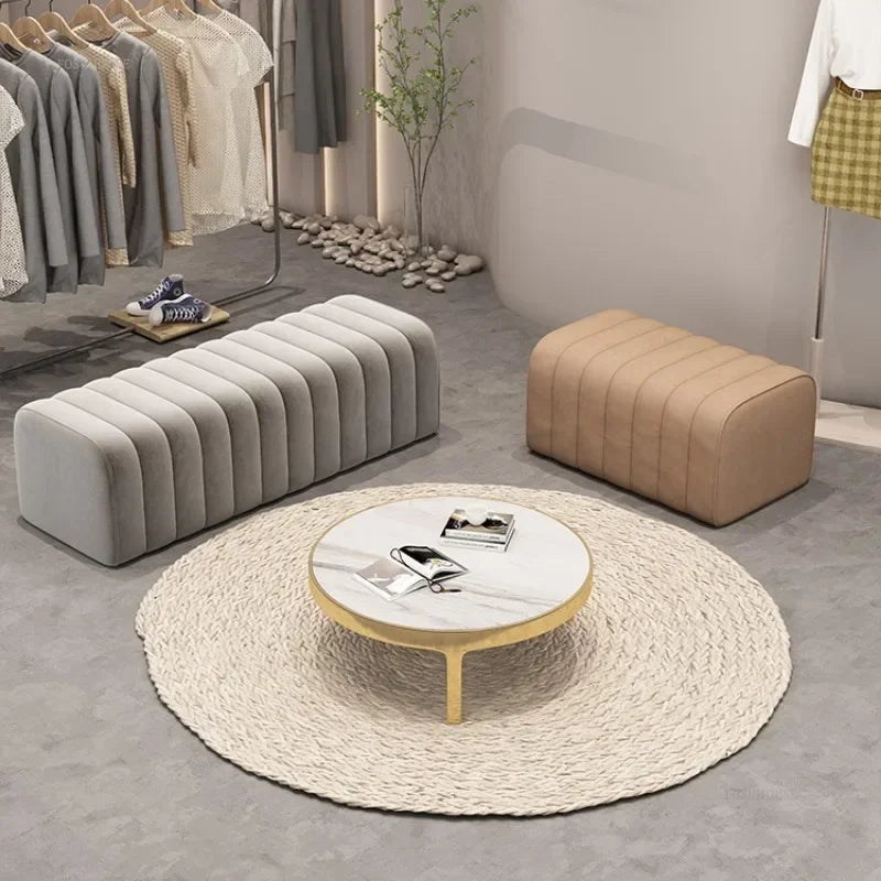 Nordic Shoe-changing Stool Home Furniture Doorway Ottoman Simple Comfortable Soft Bag Bench Cloakroom Sofa Side Stools h - Kimlud