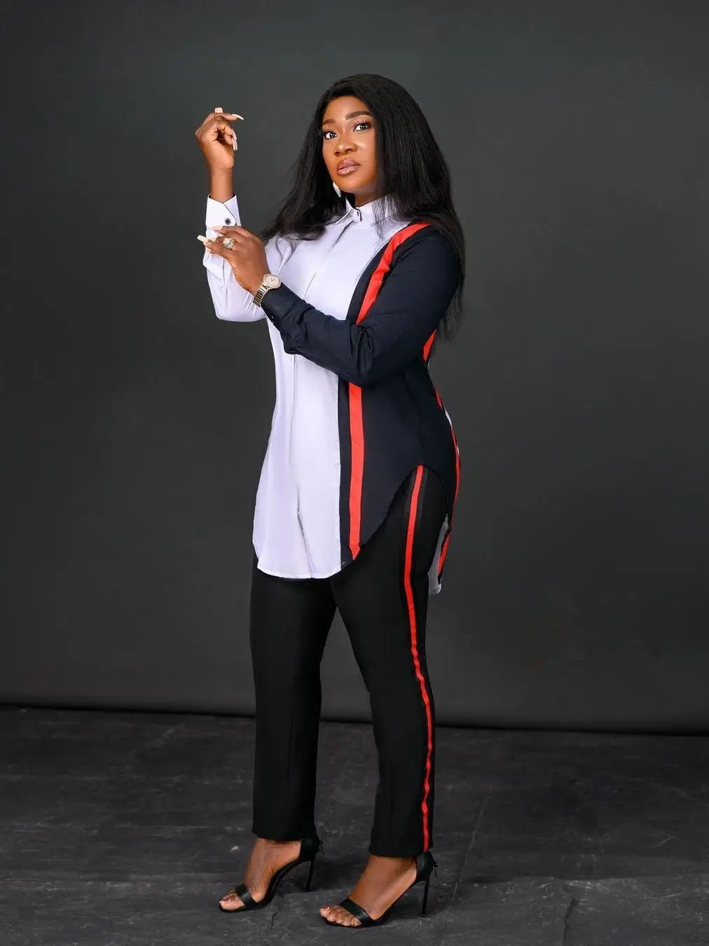 M-6133 European and American Fashion Positioning Multiple Long Sleeve Printed Shirts Autumn Style