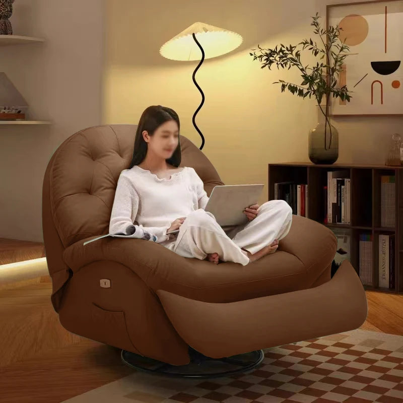 Modern Multifunction Electric Leather Recliner Sofa Recliner Sofa Living Room Furniture Single Sofa Chair Wholesale