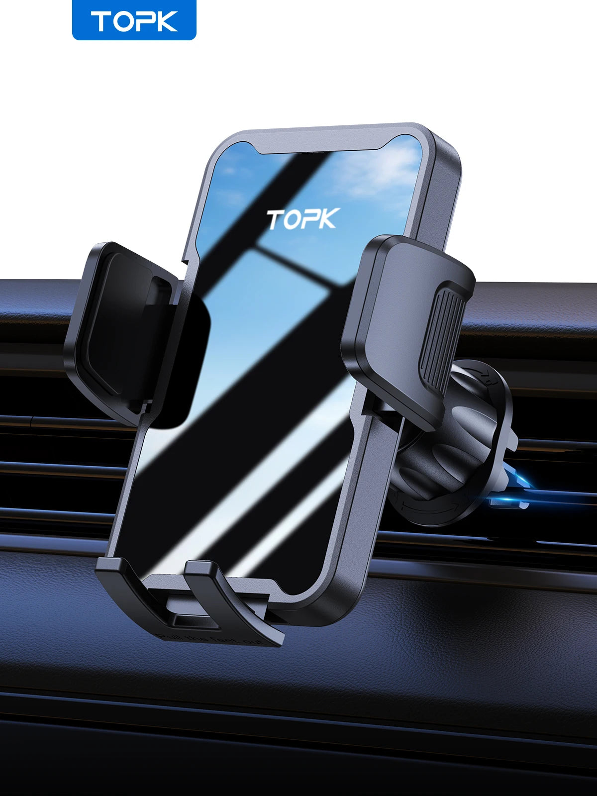 TOPK Car Phone Holder for Car Air Vent Telephone Holder for Car, 360° Adjustable Car mobile support for iPhones & Androids (4"-7 - Kimlud