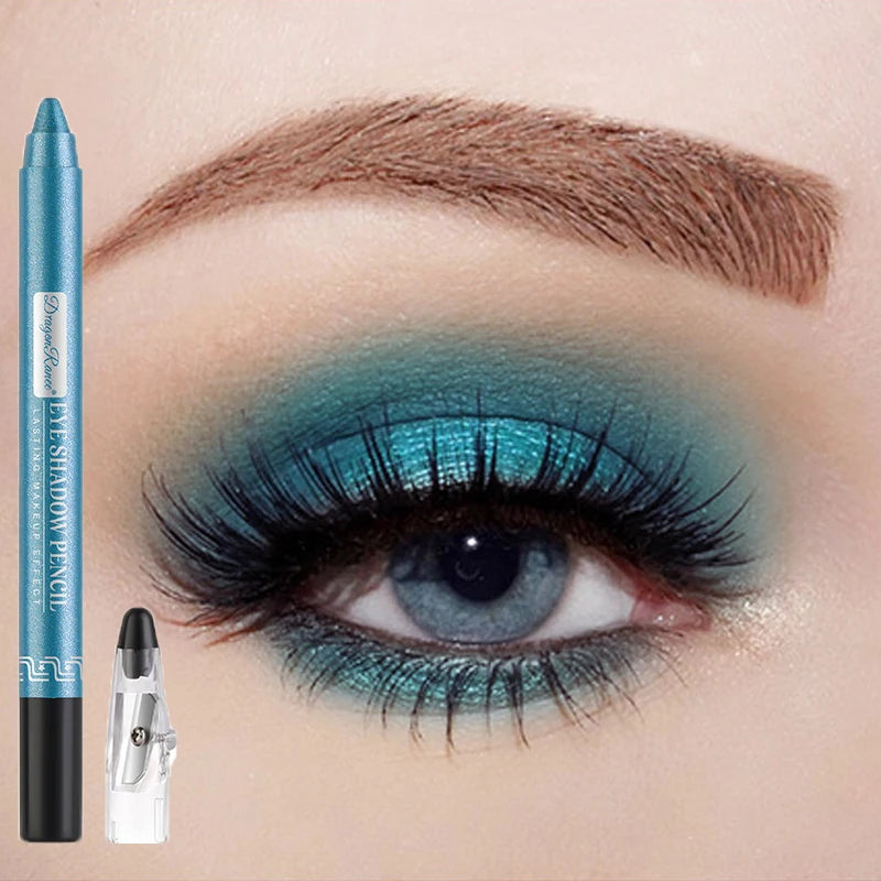 Metallic Blue Pearlescent Eyeshadow Pencil Stick Lasting Waterproof Smoky Glitter Grey White Purple Eye Shadow...