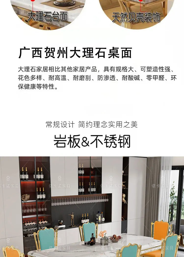 Kitchen Marble Dining Table Restaurant Side Chairs Living Room Study Dining Table Writing Office Muebles Commercial Furniture - Kimlud