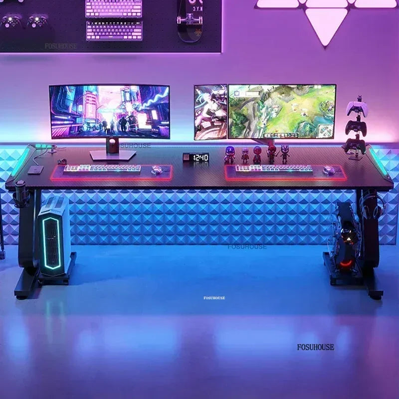 Home Double Computer Desks Internet Cafe Gaming Table Chair Nordic Office Furniture Wooden Study Desk Desktop Modern Office Desk