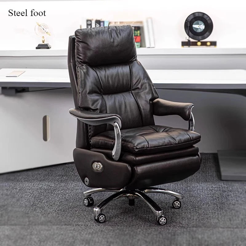 Leather Electric Chair Footrest Lift Rotatable Nordic Lazy Designer Adult Aesthetics Chair Wheels Luxury Bureau Meuble...