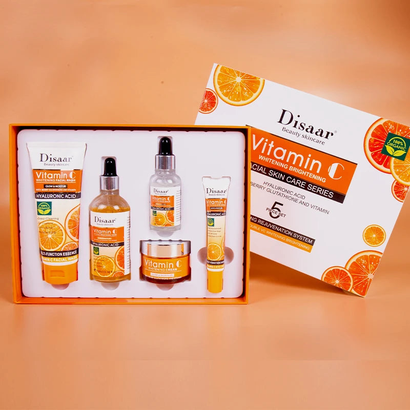 DissarVC Skincare 5-Piece Set Brightens Skin Tone Whitens Refreshes Balances Water Oil Lightens Spots Facial products...
