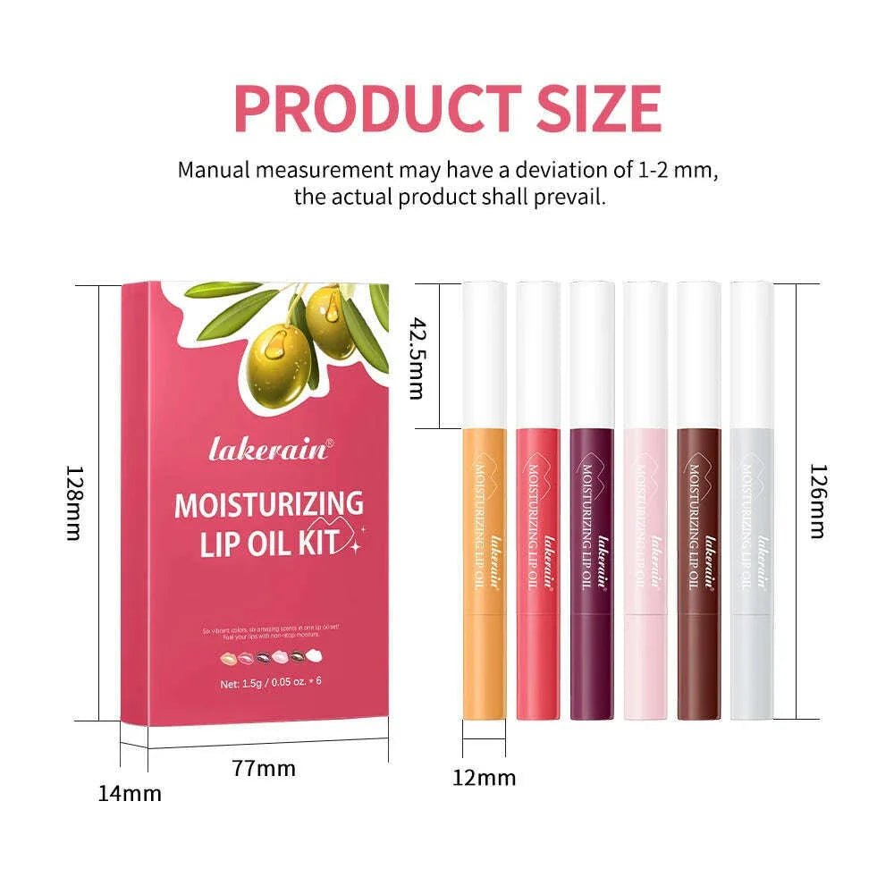 lakerain6 color lip essence set lasting moisturizing light lip lines moisturizing hydration honey rose fragrance lip balm