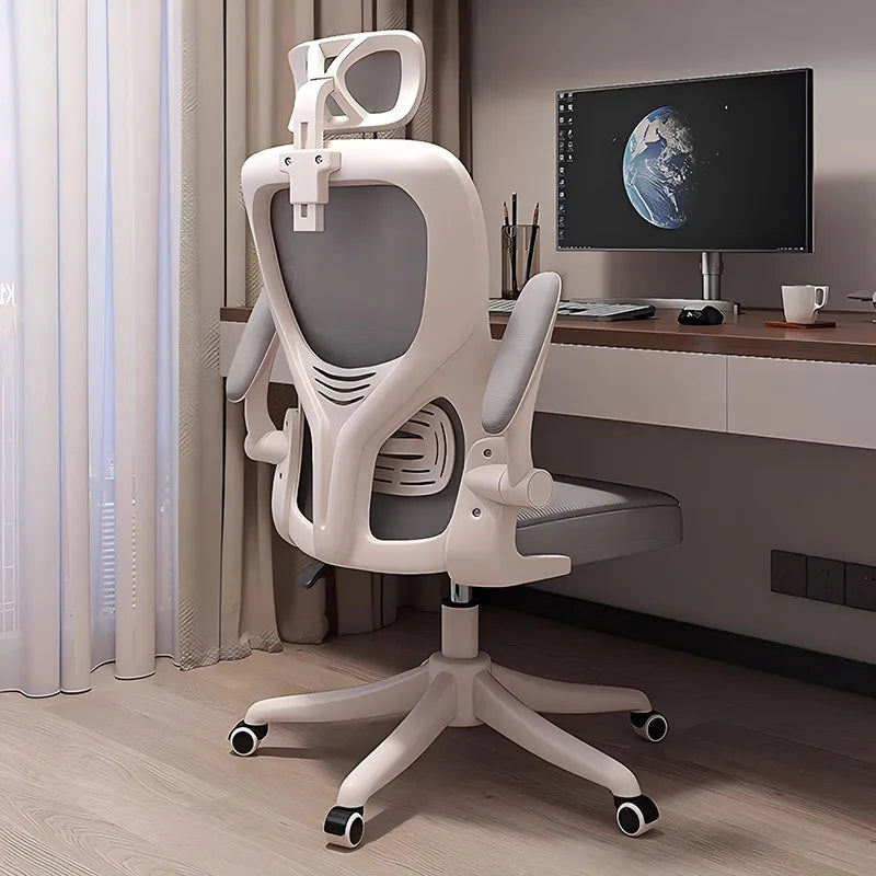 Ergonomic Office Chair Adjustable Lumbar Support Mesh High Back Swivel Computer Gaming Chair Reclining Armrest White...
