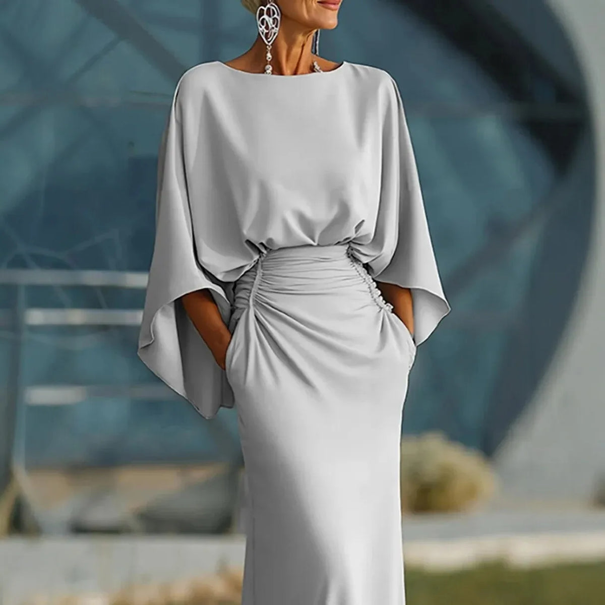 Elegant Backless Long Dresses For Women Summer 2026 Fashion Long Sleeve Ruffless Slim Maxi Dress Casual