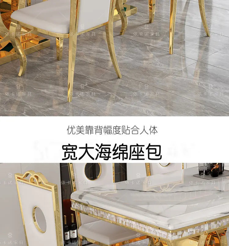Kitchen Marble Dining Table Restaurant Side Chairs Living Room Study Dining Table Writing Office Muebles Commercial Furniture - Kimlud