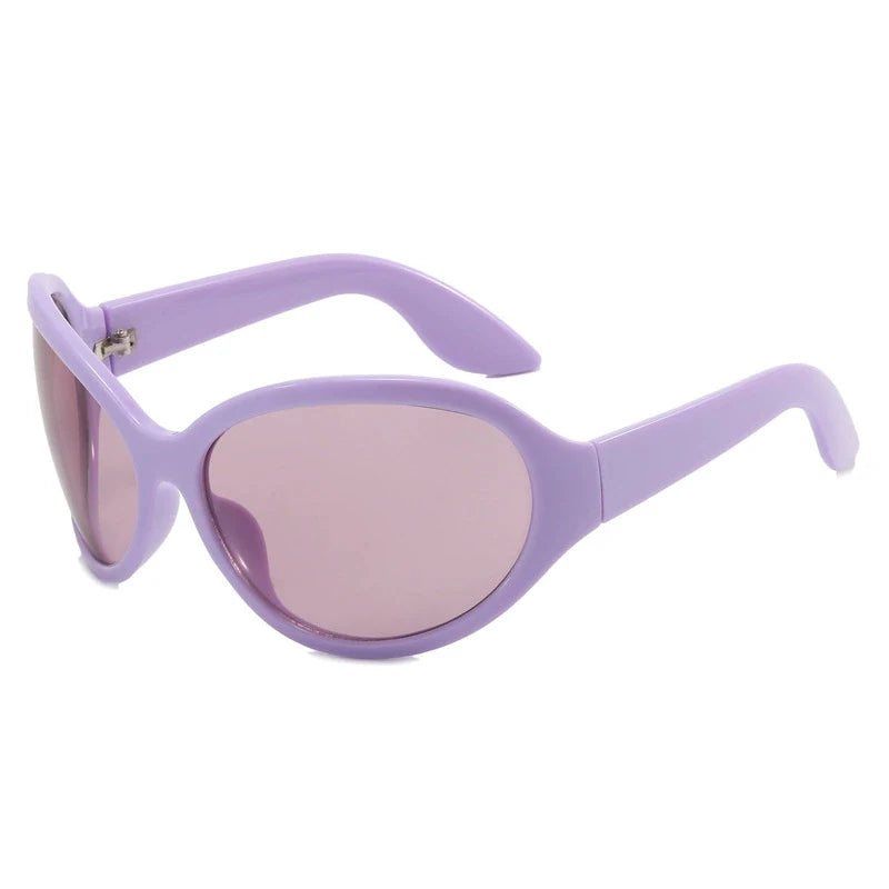 Punk Oversized Oval Frame Trendy Cycling Women's Sunglasses New Luxury Design Men Sunglass Drive Sports Windproof Goggles UV400 - Kimlud
