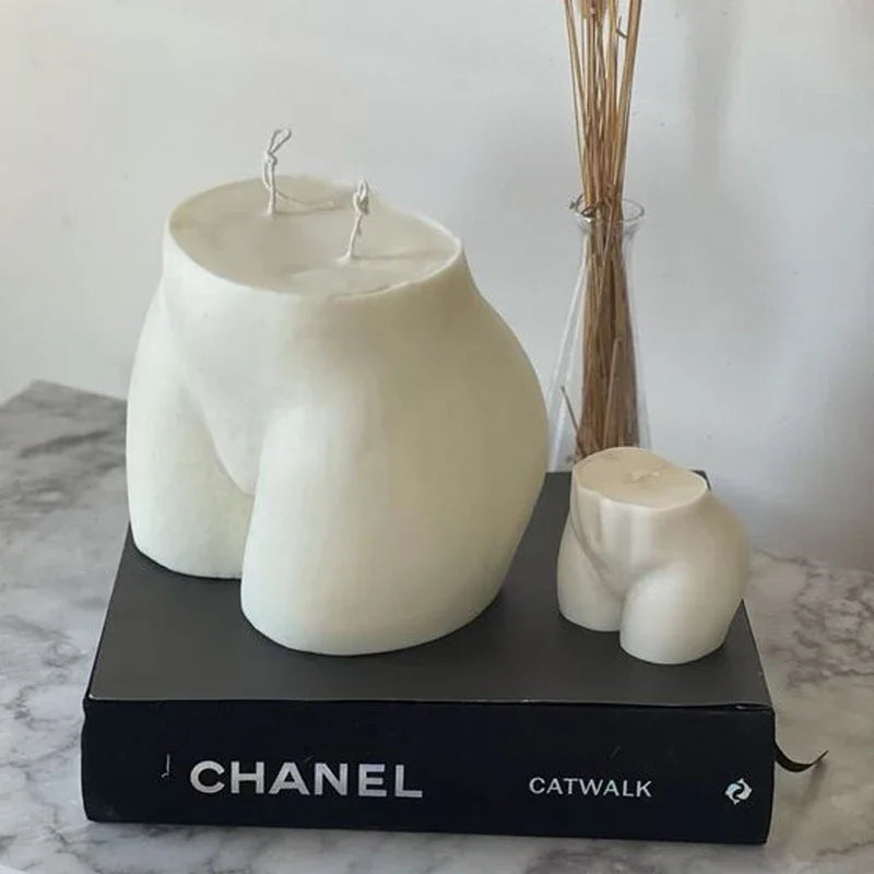 3D Large Hip Candle Mold Plump Ass Torso Candle Silicone Mold Buttock Scented Candle Aromatherapy Women Chest Soap Plaster Mould