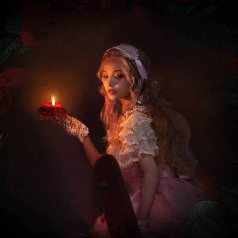 Low Temperature Candle Wax Peony Rose Heart Candle 42 Degrees To 48 Degrees