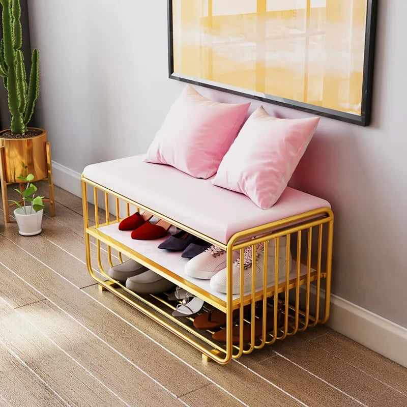 Minimalist Homestay Shoe Changing Stool Nordic Bedroom Long Ottoman Villa Storage Shoe Stools Home Furniture Hallway Porch Bench - Kimlud