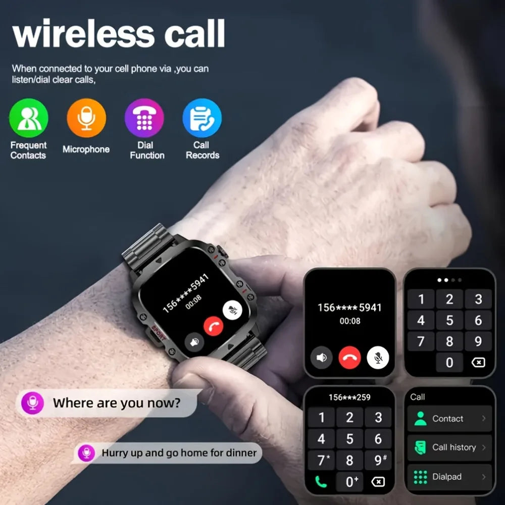 2025 New Men Women Smart Watch Flashlight 1.81” HD Display AI Voice Bluetooth Call Sports Watches Health Monitor Smartwatch Men