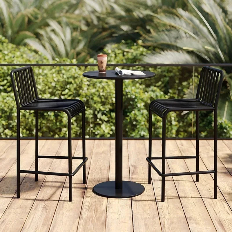 Iron Modern High Chairs Lounge Outdoor Garden Patio Reception Unique Relaxing Bar Stools Fashion Taburetes De Bar Bar...