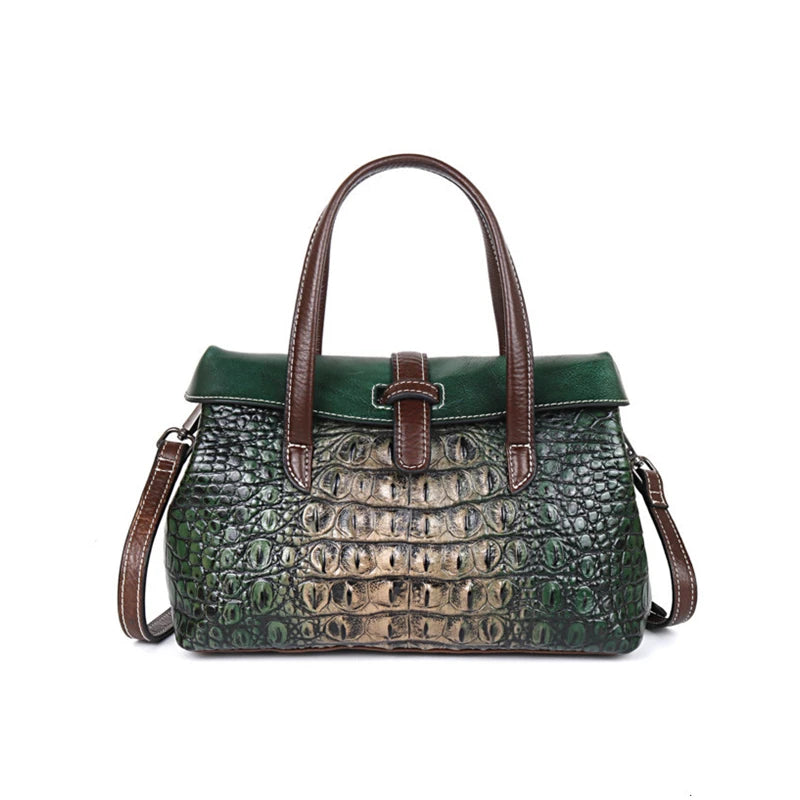 MOTAORA Green Small Women Shoulder Bags Genuine Leather Designer Handbags For Ladies Luxury Alligator Handbag For Phone Bag 2025
