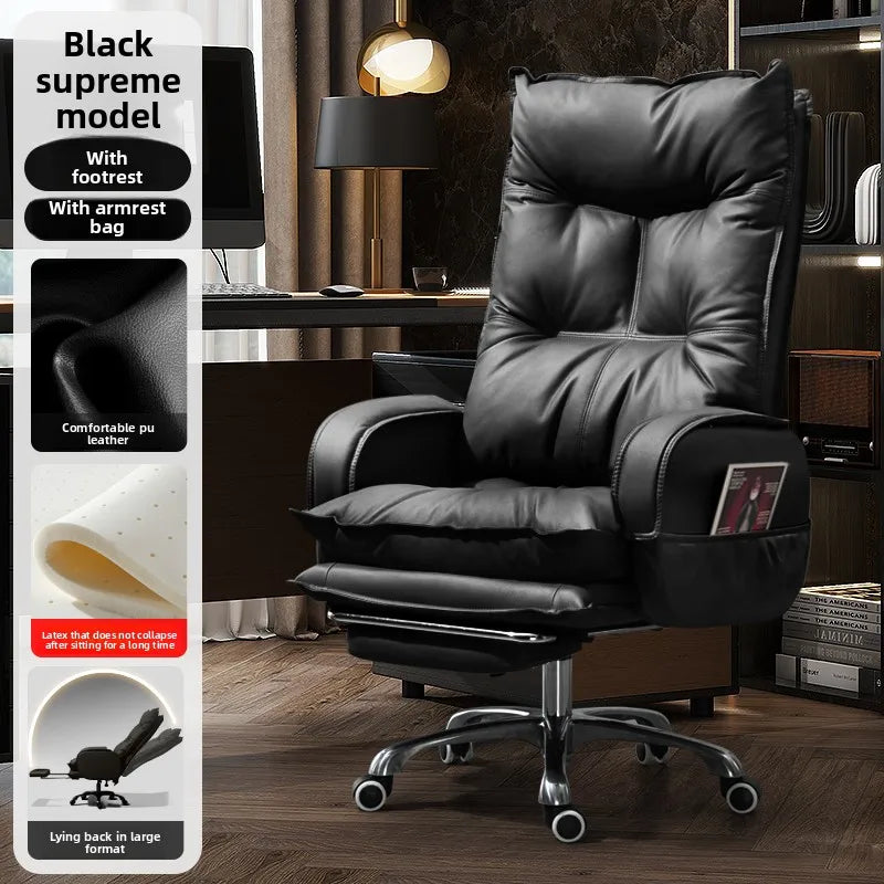 Boss chair, comfortable for home use, sedentary office chair, business sofa, study seat, reclining option | Kimlud...