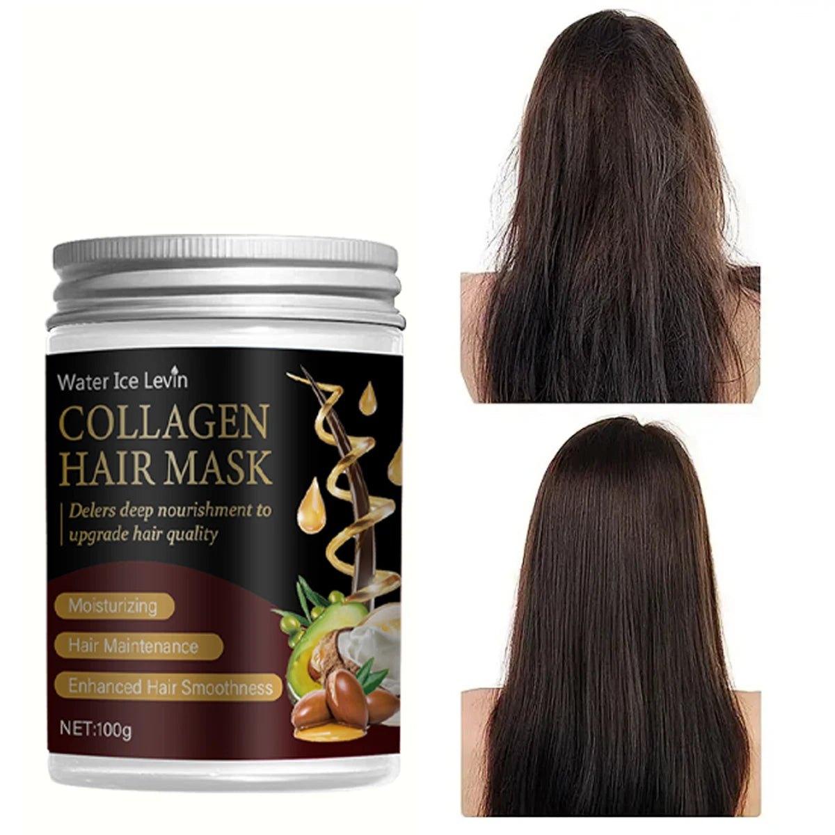 Collagen Hair Mask with Argan & Coconut Oil - Deep Nourishment for Enhanced Smoothness & Moisture. For Men & Women |...