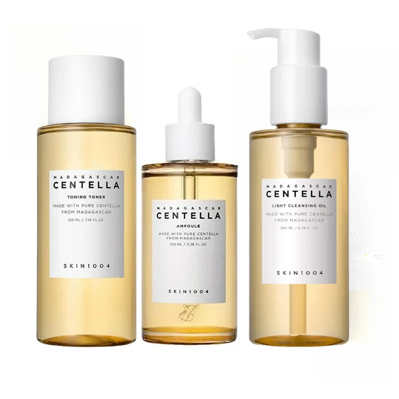 Korean SKIN1004 Skincare Centella 3pcs Set,Toning Toner,Pore Care Light Cleansing Oil,Facail Serum for Soothing Sensitive Skin