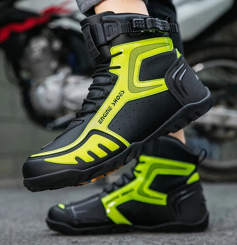 Motorcycle Boots Men Breathable Anti Slip Motorbike Cycling Ankle Length Shoes Man Motorcycle Riding Boots Motos Sports Boot - Kimlud
