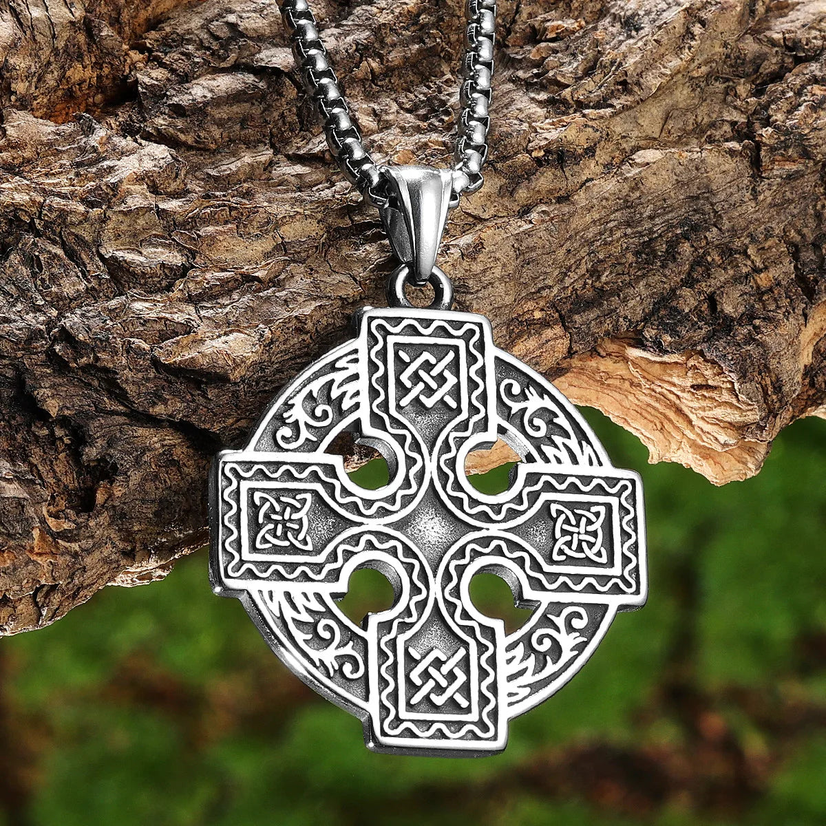 Retro Viking Celtic Knot Cross Men Necklaces With Pendant Stainless Steel Jewelry For Male Women Punk Hip Hop Accessories Gifts