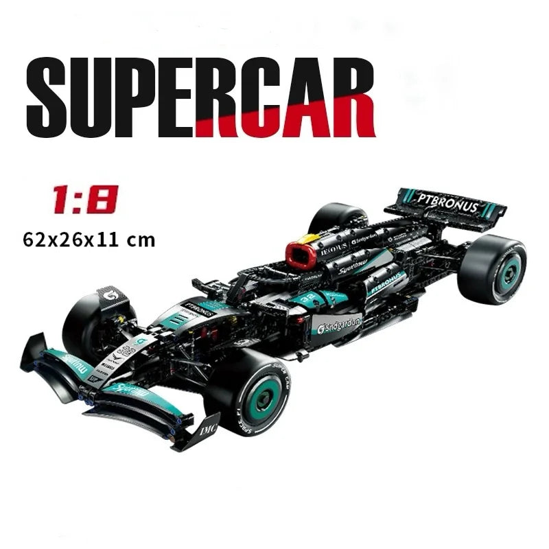 2025 New F1 W14 Racing Car Building Blocks Set 1420PCS Compatible MOC Vehicle Model DIY Holiday Toys Gifts Kids Boys Racing Fans