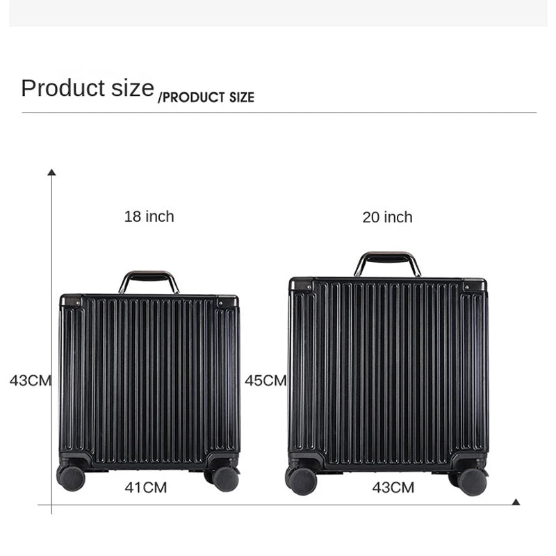 18/20 inch Carry on Suitcase Aluminum Frame Sturdy PC Trolley Case Business Cabin Bag Luggage Travel Suitcase - Kimlud