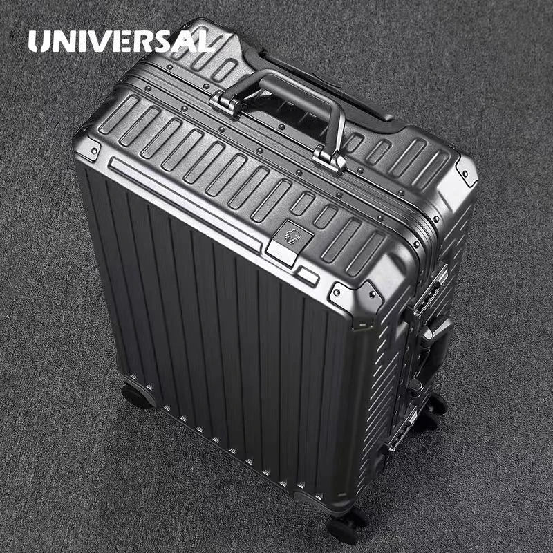 New ultra sturdy aluminum frame luggage, high aesthetic board case, universal wheel business travel box set, optional 20-28 inch